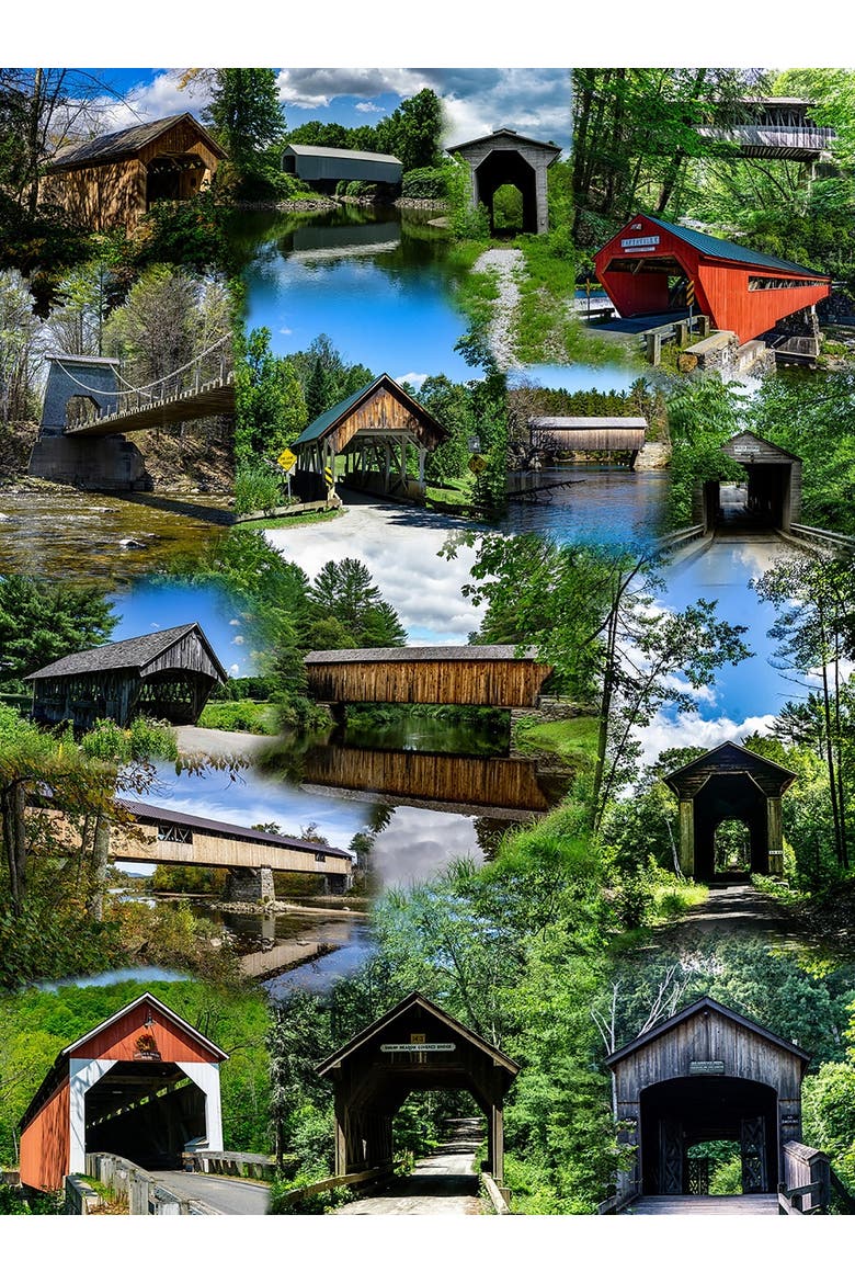 Covered Bridges of New England 1000 piece Jigsaw Puzzle for Adults, Alternate, color, Multicolor
