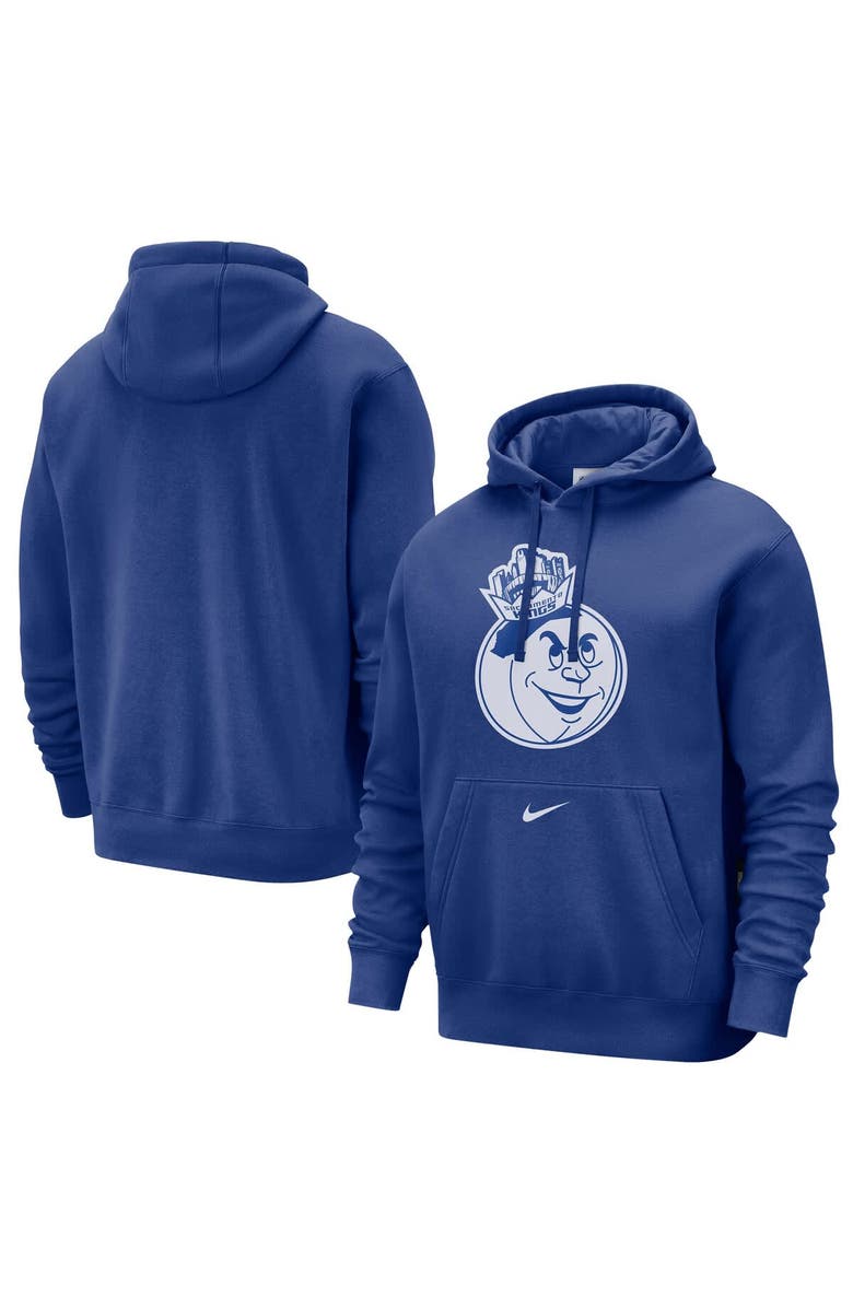 Nike Men's Nike Blue Sacramento Kings 2024/25 City Edition Essential Club Pullover Hoodie, Main, color, 
