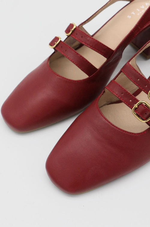 Stivali New York Marie Mary Janes Womens Shoes In Red