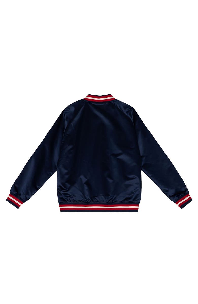 Mitchell & Ness Men's Mitchell & Ness Navy New York Rangers Satin Full-Snap Varsity Jacket, Alternate, color,