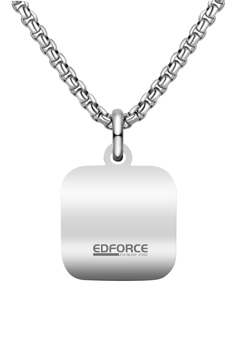 Men's Square Agate Pendant Necklace, Alternate, color, BLACK