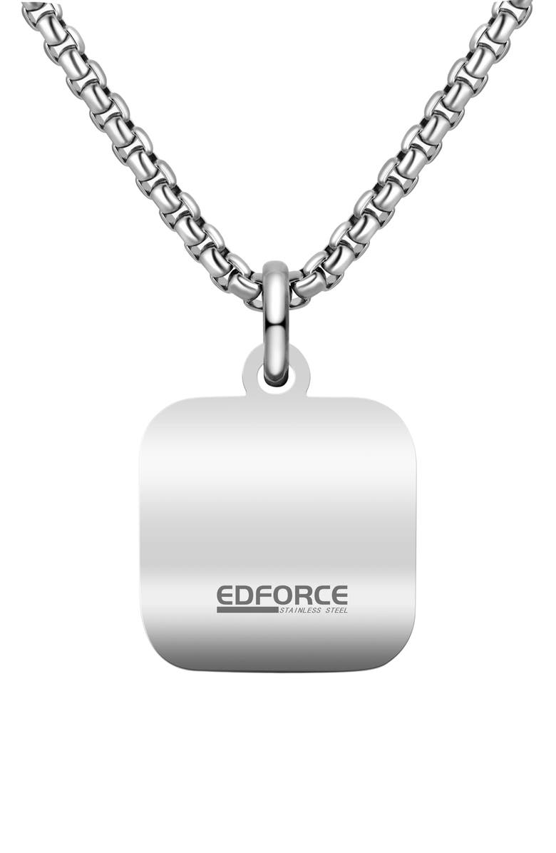EDFORCE Men's Square Agate Pendant Necklace, Alternate, color, Black