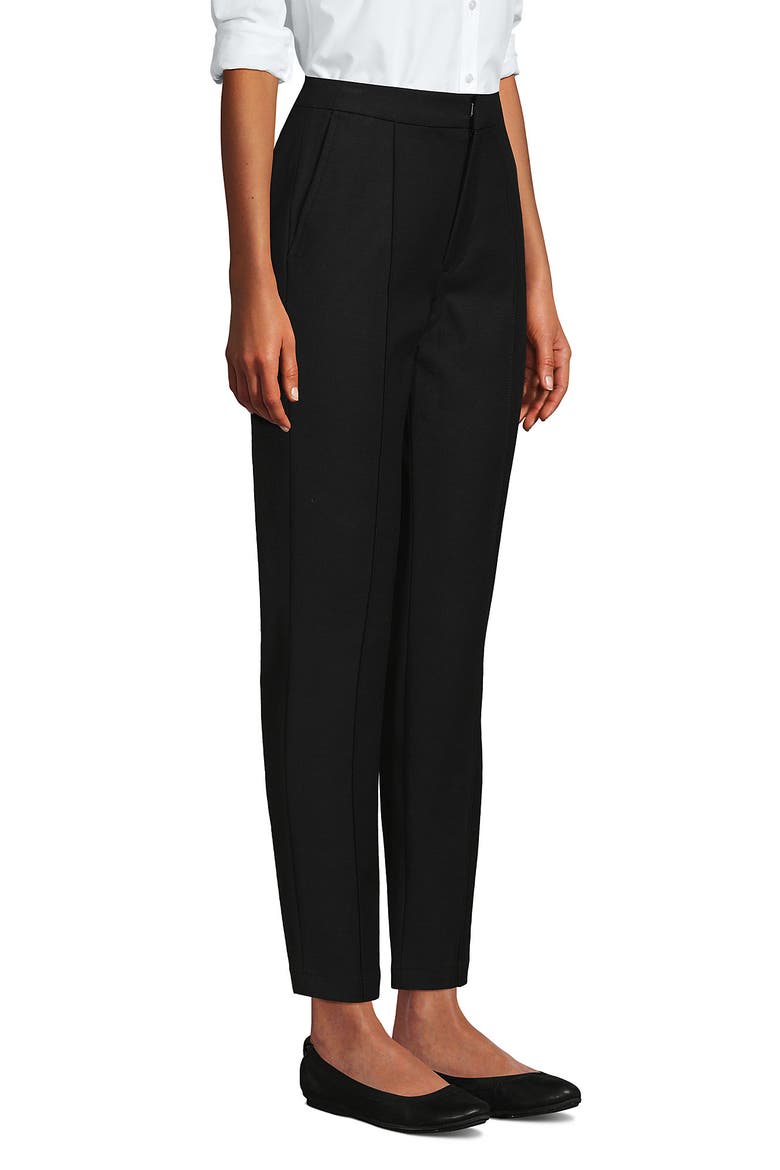 High Rise Bi Stretch Pintuck Pencil Ankle Pants, Alternate, color, Black