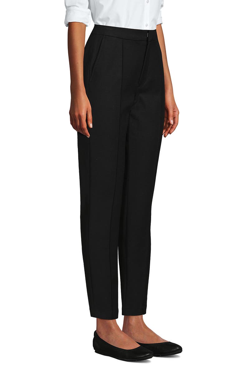 Lands' End High Rise Bi Stretch Pintuck Pencil Ankle Pants, Alternate, color, Black