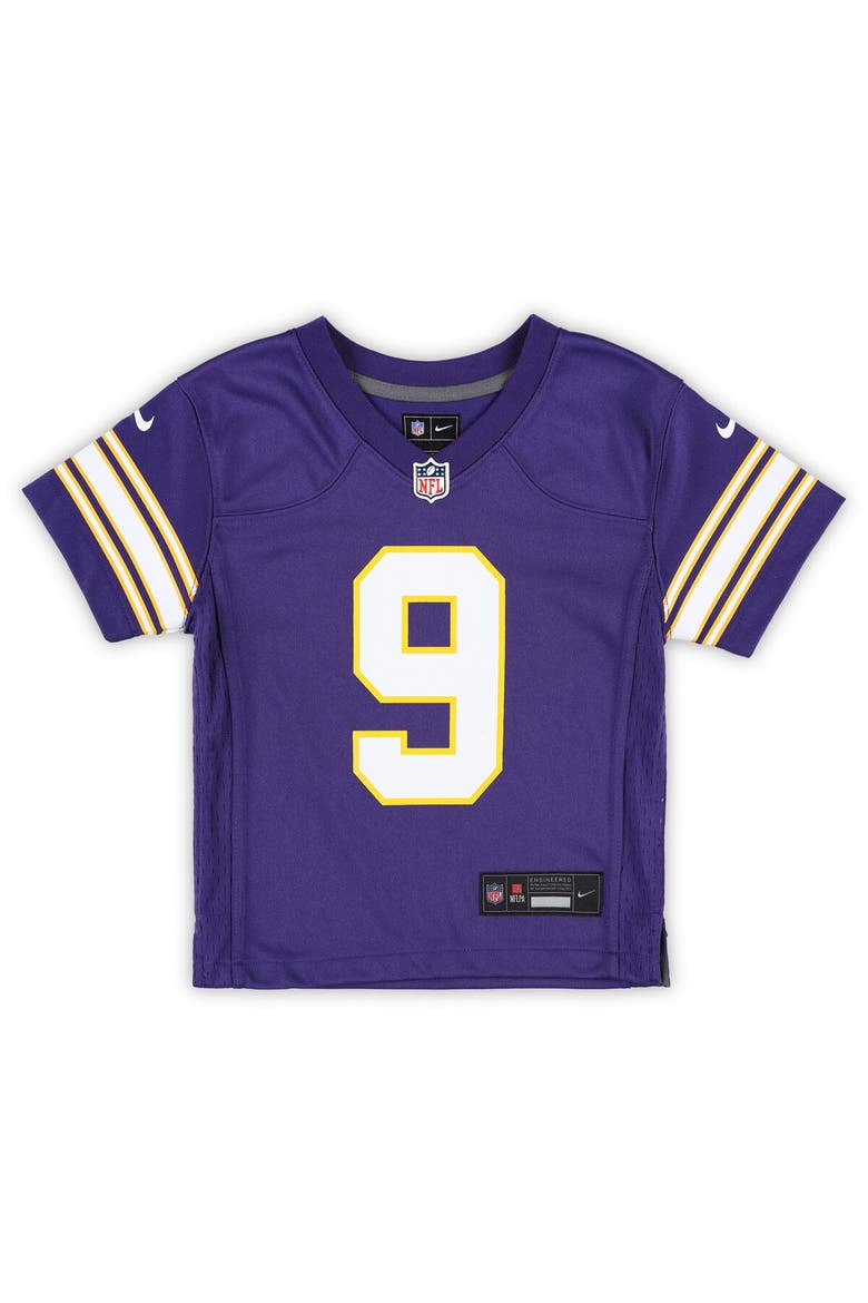Preschool Nike J.J. McCarthy Purple Minnesota Vikings Classic Player Game Jersey, Alternate, color, Purple