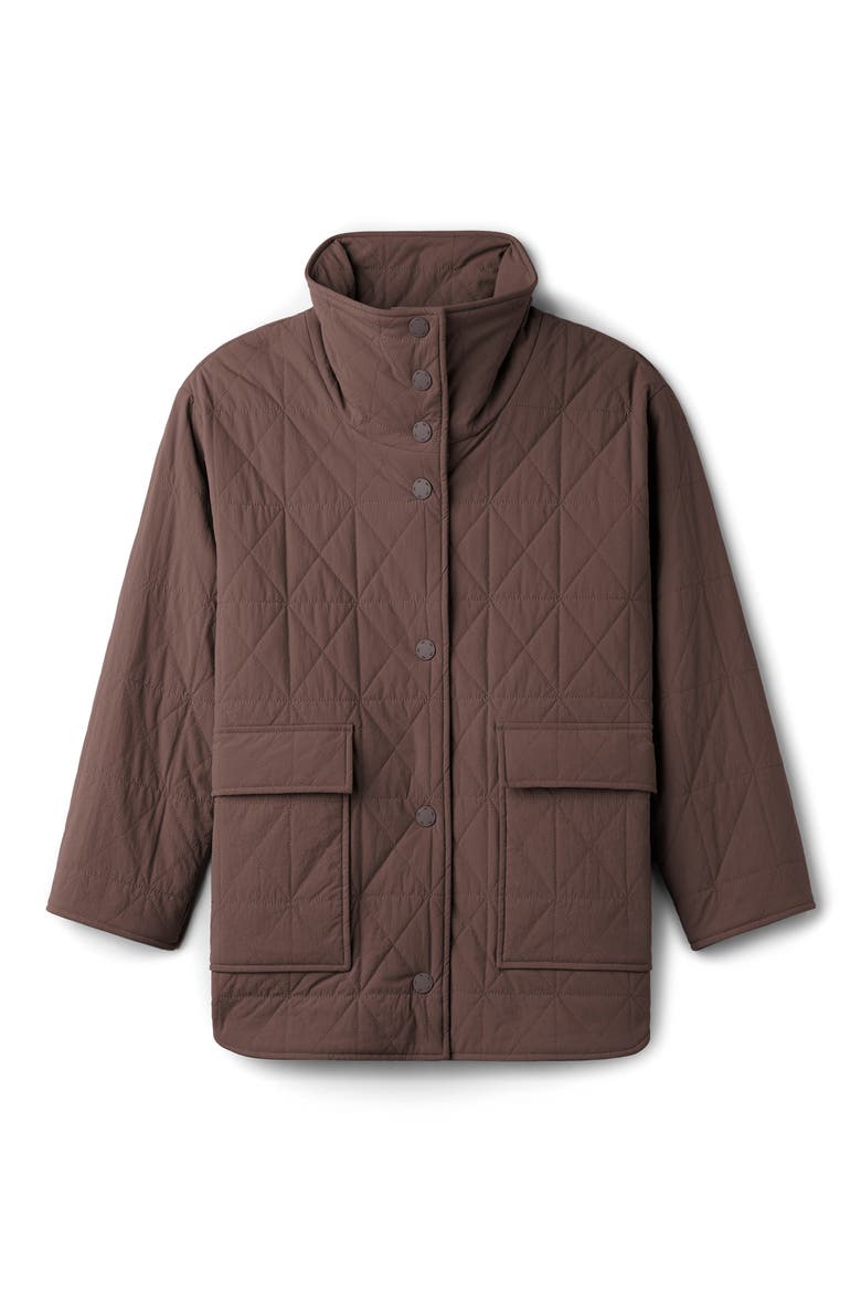 Monterey Water Repellent Quilted Jacket, Alternate, color, MAHOGANY BROWN