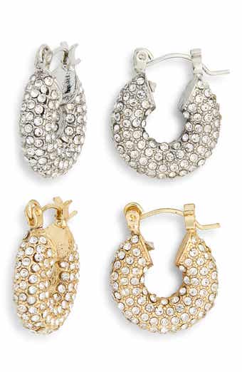 Tasha 2-Pack Stone Donut Hoop Earrings