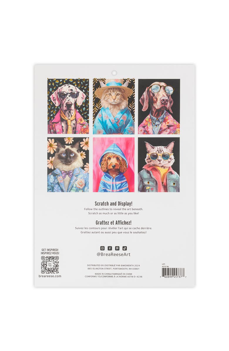 Brea Reese Scratch Art Paper Pad, Pet Fashion, Alternate, color, Multicolored