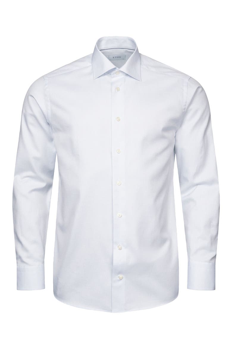 Super Slim Fit Dot Cotton Dress Shirt, Alternate, color, BLUE