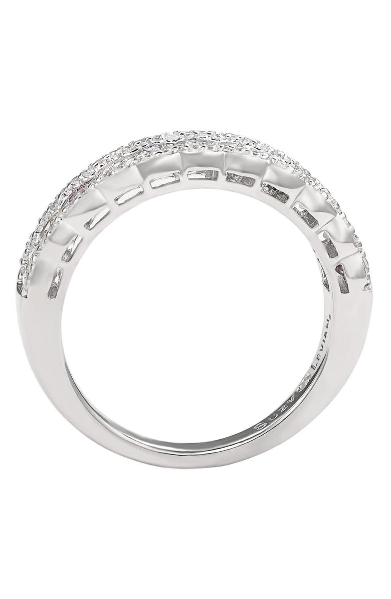 SUZY LEVIAN Sterling Silver Rainbow Cubic Zirconia Half Band Ring, Alternate, color, 