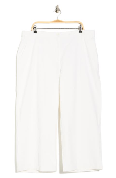 Wide Leg Cropped Pants (Plus)