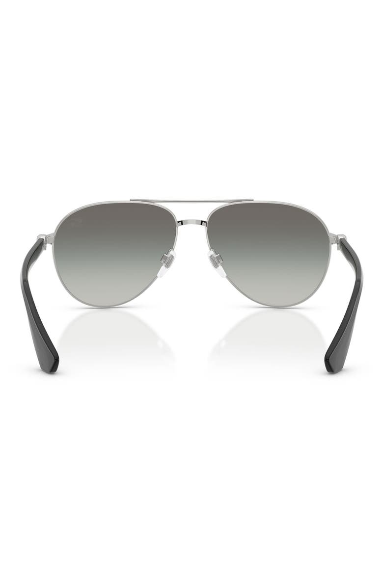 59mm Gradient Pilot Sunglasses, Alternate, color, SILVER / GREY GRADIENT