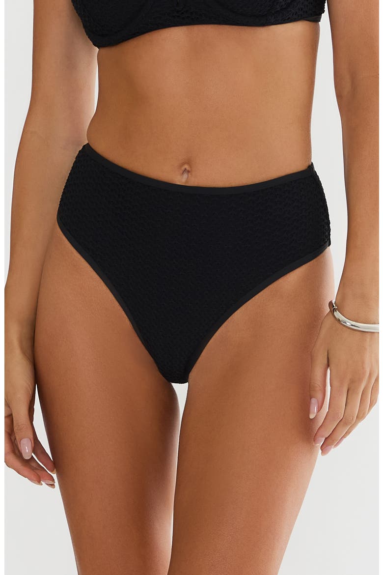Rozli High Waist Crochet Swim Bottoms, Main, color, BLACK CROCHET