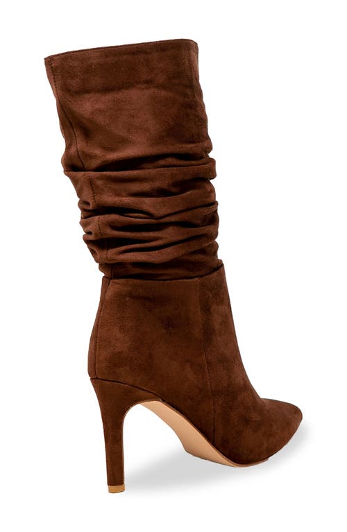 Chase & Chloe Chase And Chloe Slouch Pointed Toe Bootie In Brown