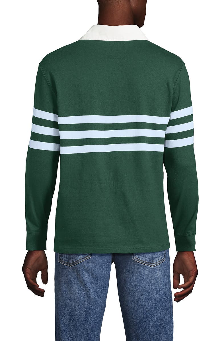 Lands' End Long Sleeve Rugby Shirt, Alternate, color, Norway Spruce Stripe