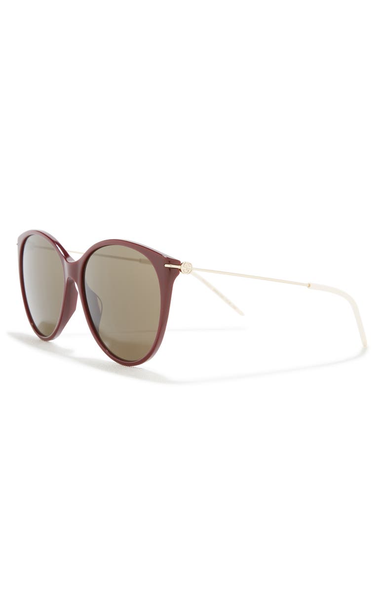 Gucci 58mm Fashion Round Sunglasses, Alternate, color, Burgundy Gold Brown