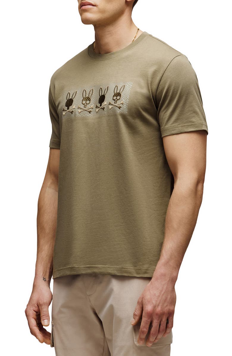 Psycho Bunny Costello Appliqué Graphic T-Shirt, Alternate, color, Dusky Green