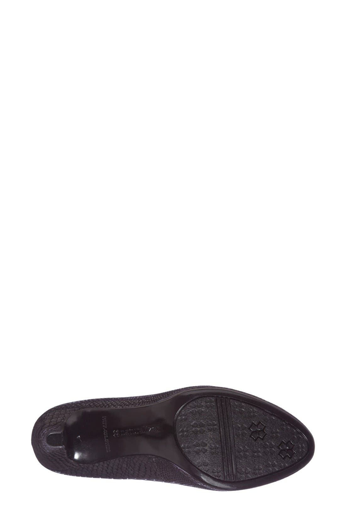'Michelle' Almond Toe Pump, Alternate, color, BLACK/ PEWTER SNAKE LEATHER