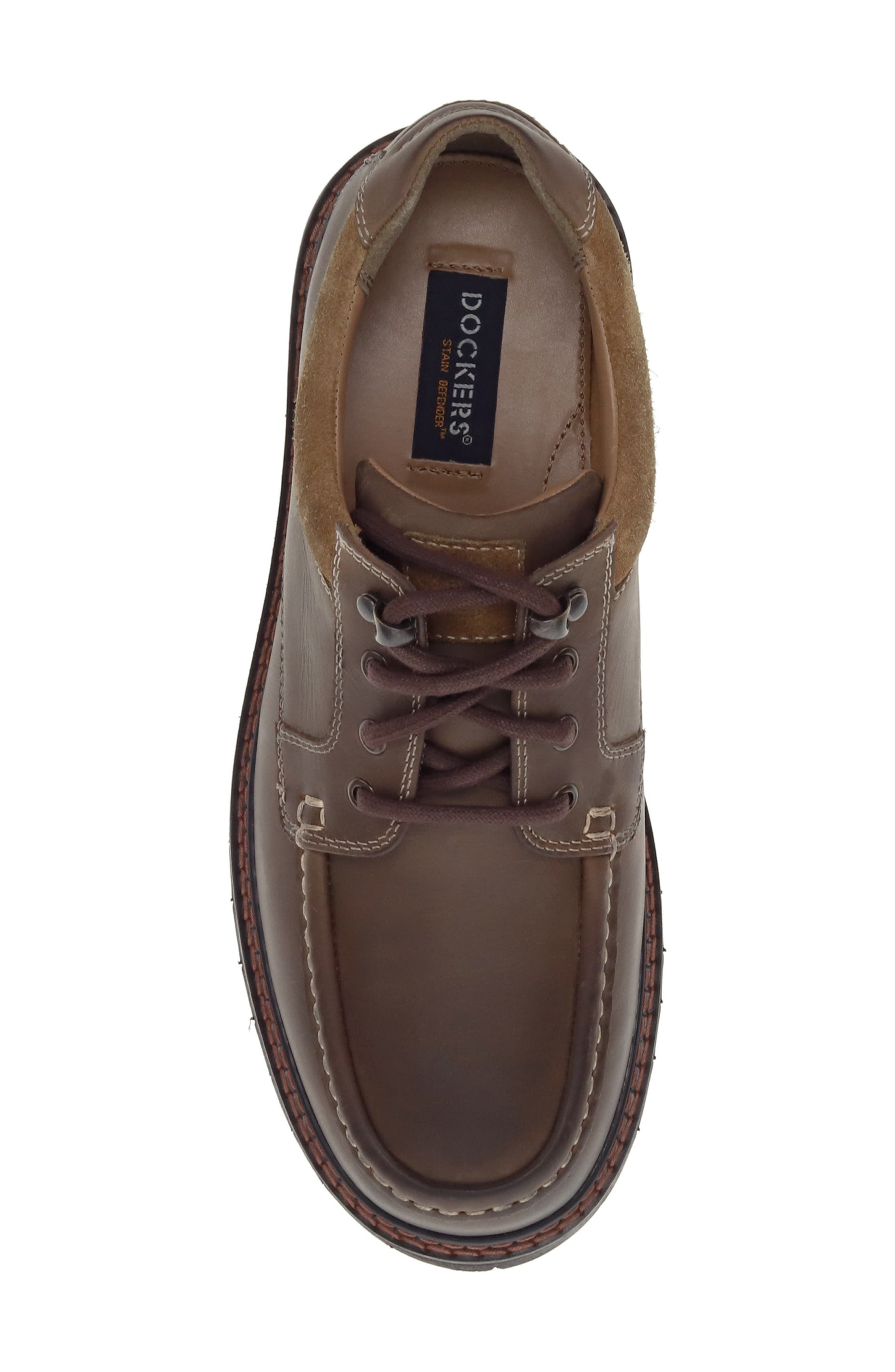 Glacier Rugged Moc Toe Oxford, Alternate, color, DARK BROWN