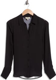 L'AGENCE Hailie Flocked Back Shirt