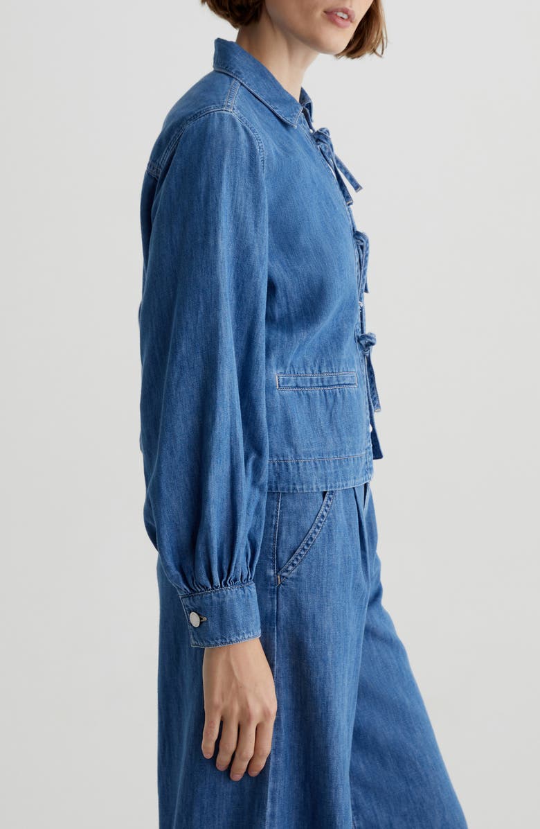 AG Dottie Tie Front Denim Jacket, Alternate, color,
