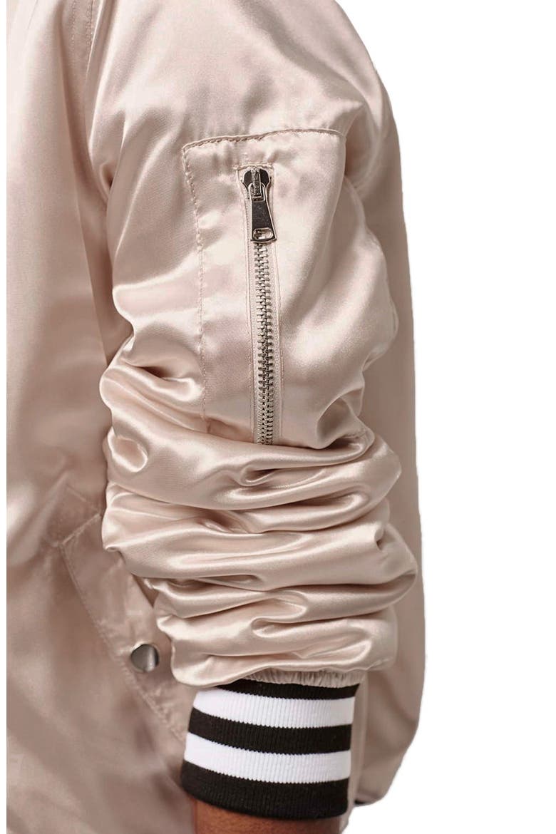 'MA1' Shiny Bomber Jacket, Alternate, color, PALE PINK MULTI