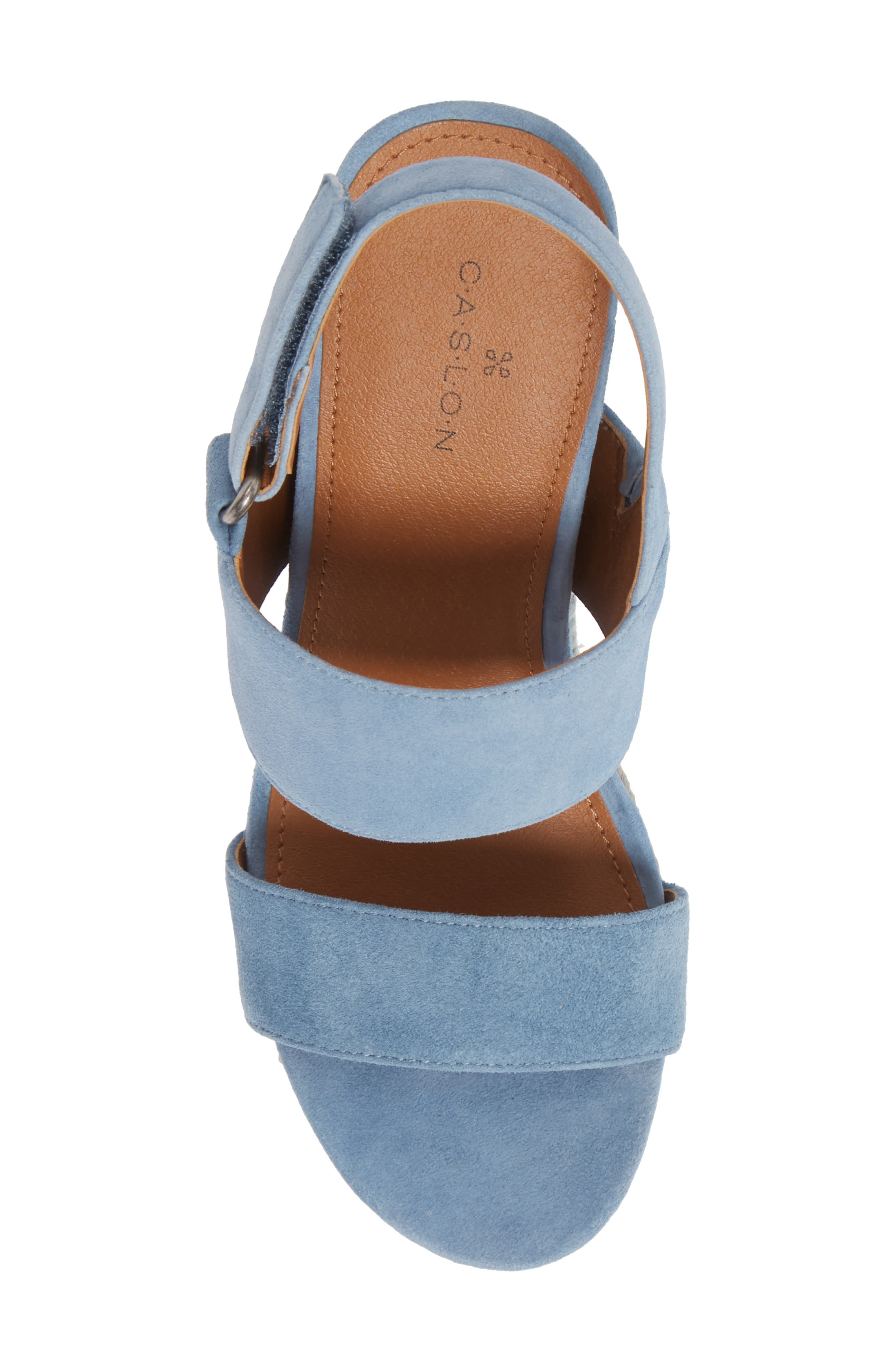 Jillien Wedge Sandal, Alternate, color, CELESTIAL BLUE SUEDE
