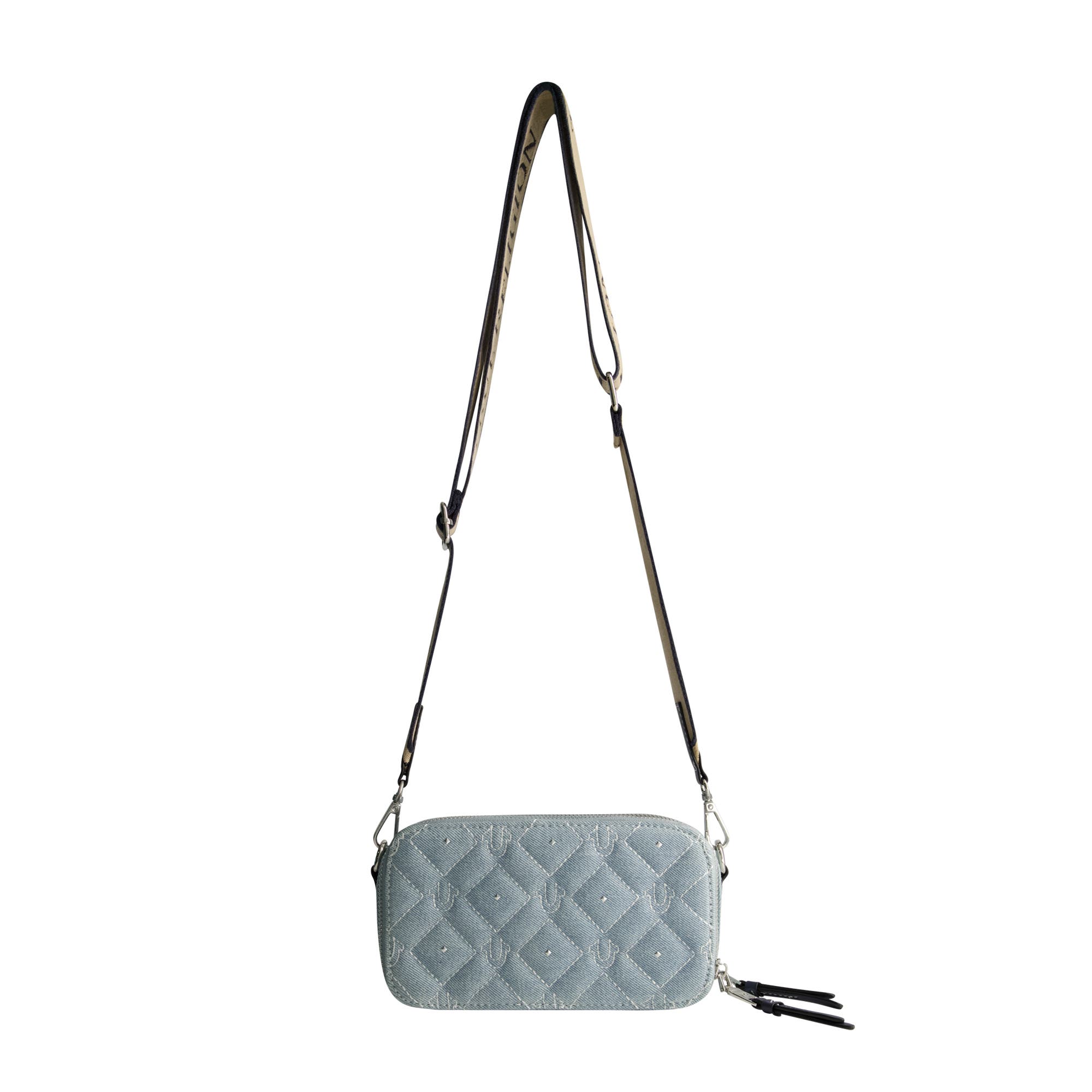 True Religion Studded Denim Camera Bag, Alternate, color, Denim