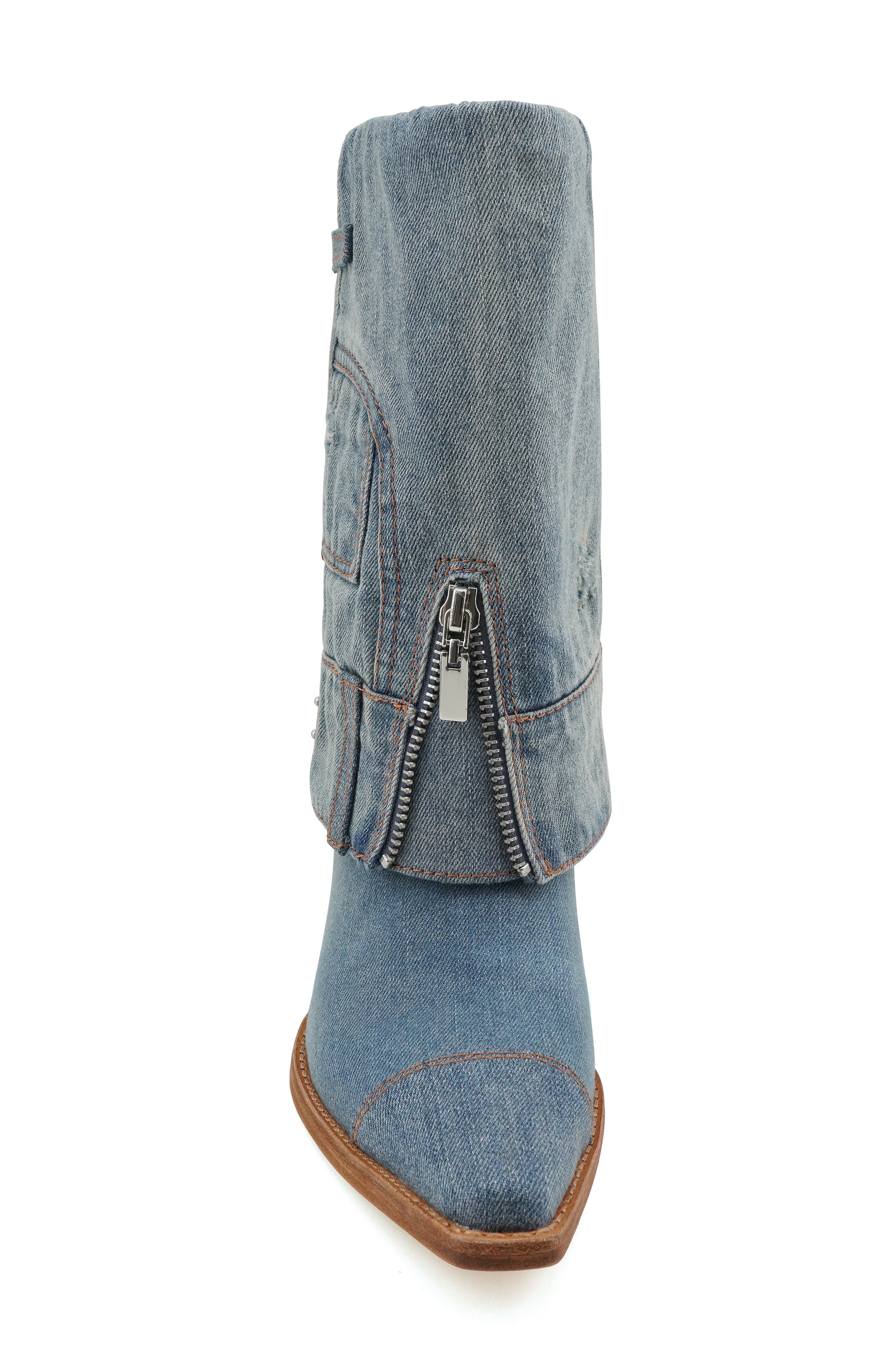 Fabiola Bootie, Alternate, color, BLUE DENIM