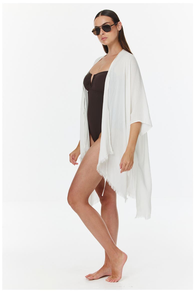 Solena Open Tie Top Cover-Up, Alternate, color, White