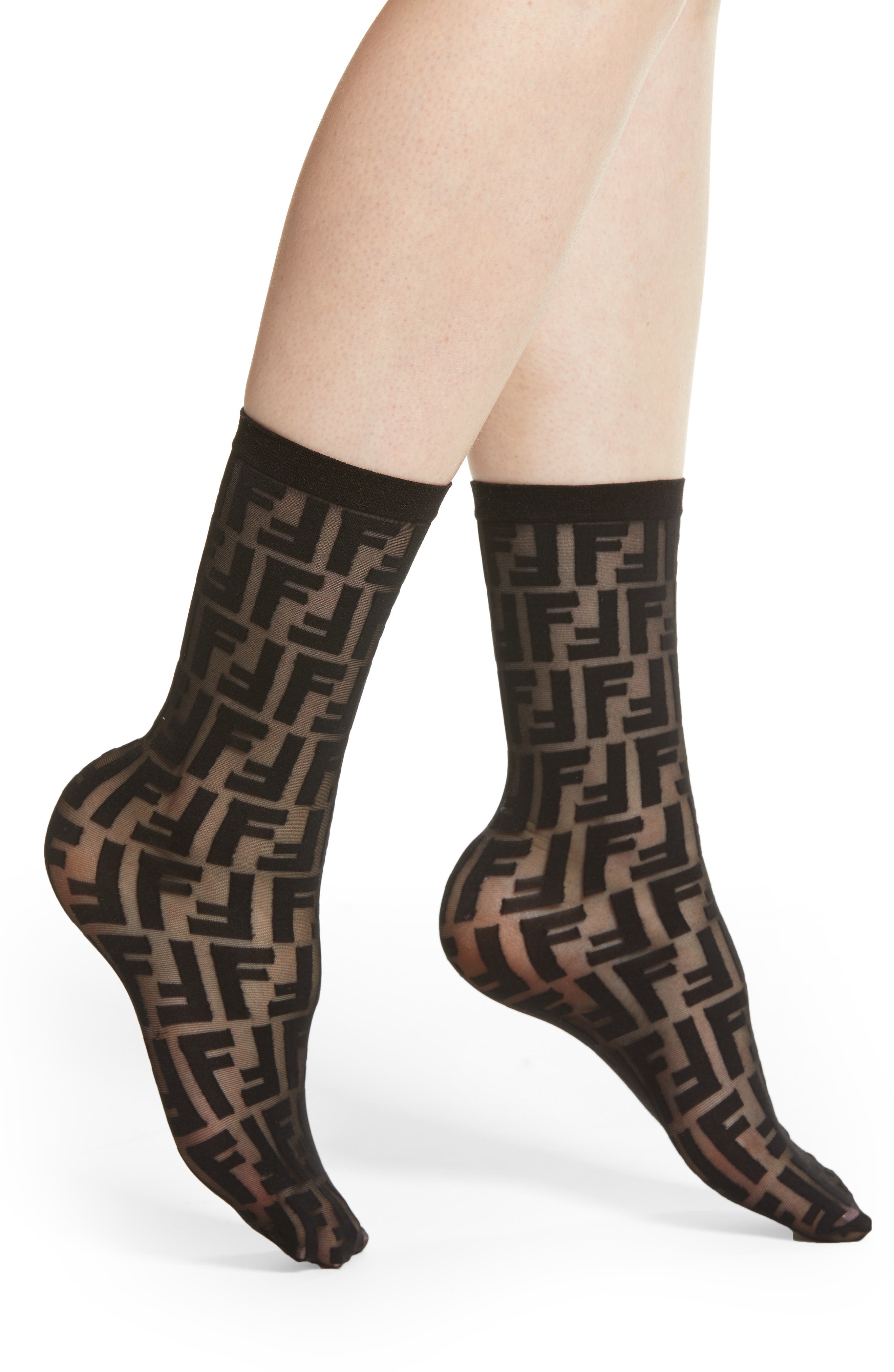 Fendi Double F Logo Crew Socks (Women) | Nordstrom