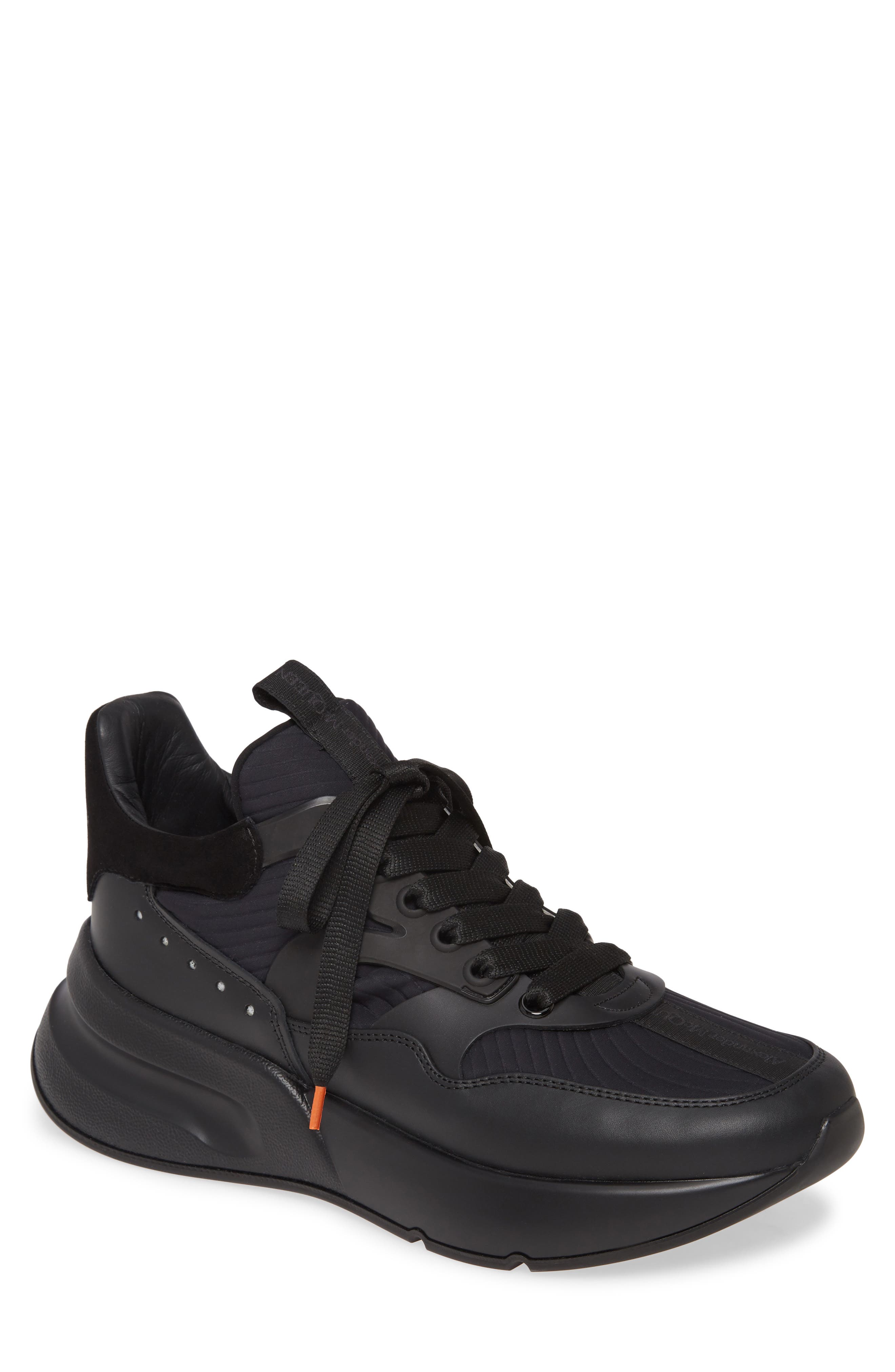 McQueen Alexander McQueen Runner Sneaker, Main, color, Black/ Black/ Silver