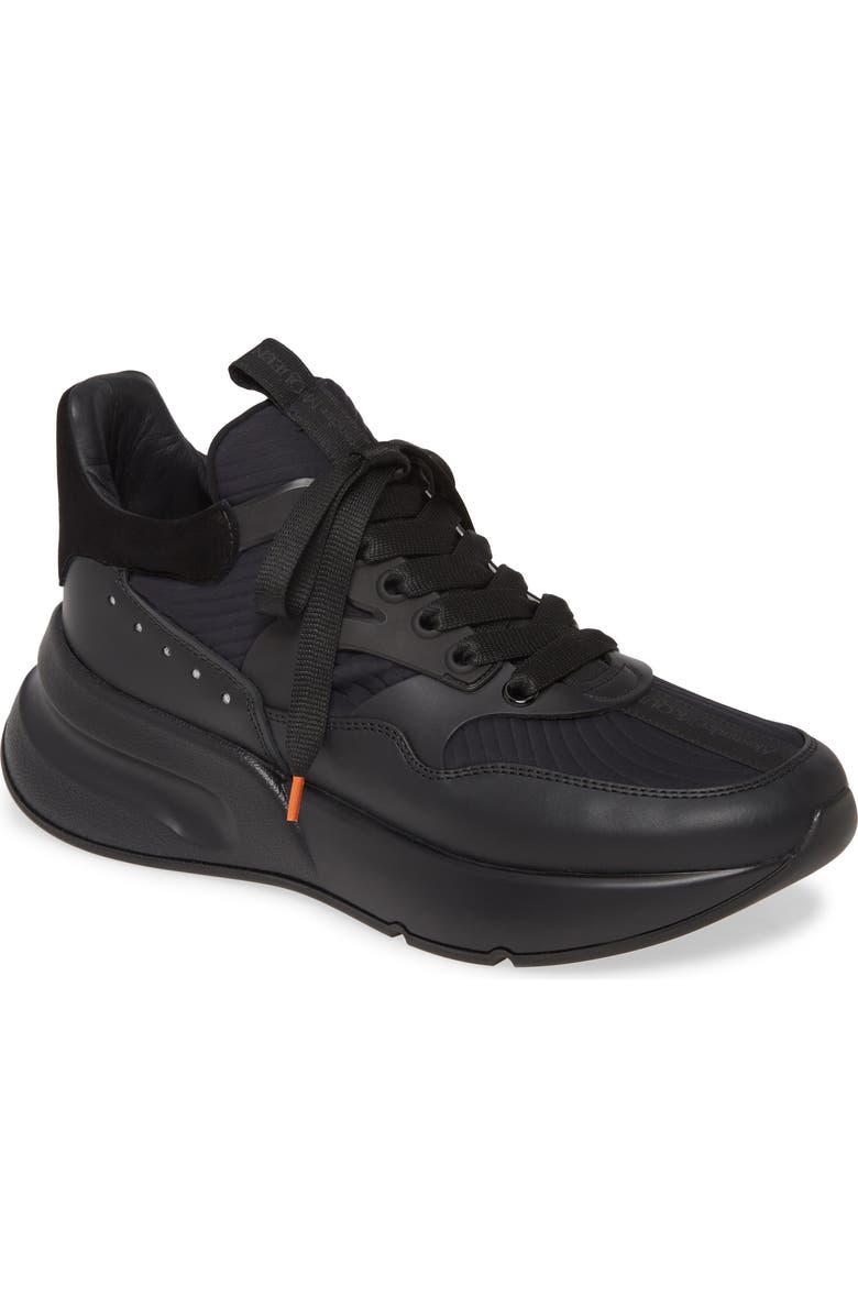 McQueen Alexander McQueen Runner Sneaker, Main, color, Black/ Black/ Silver