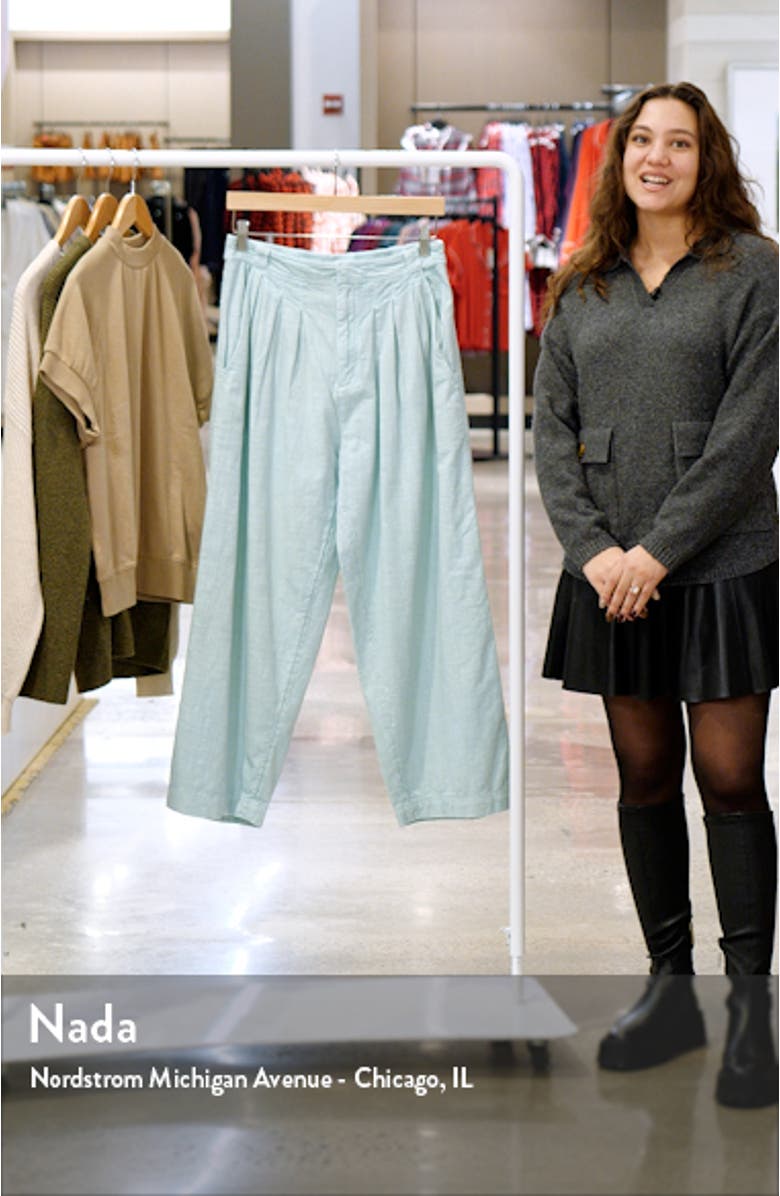 Lotta Love Pleated Wide Leg Cotton Pants, sales video thumbnail