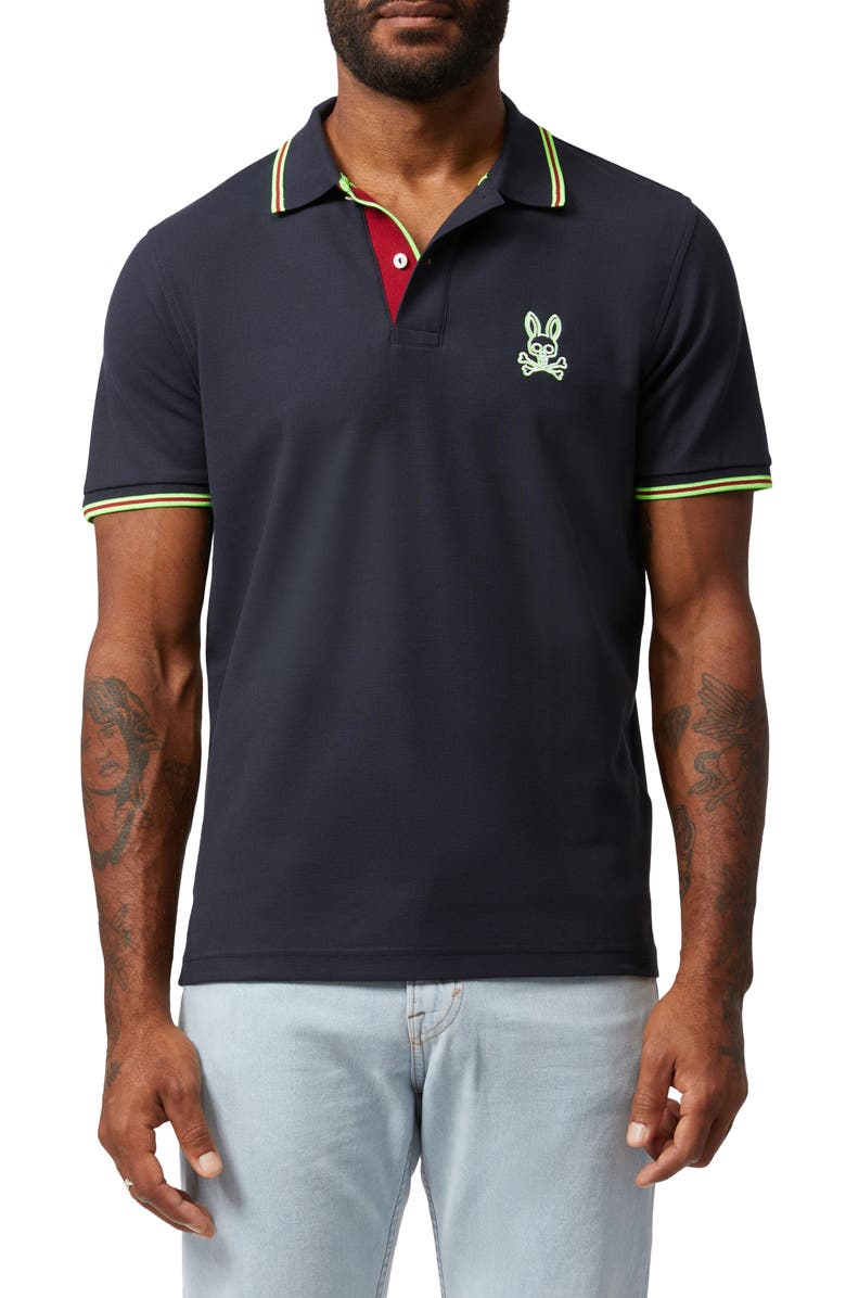 Psycho Bunny Gresham Tipped Piqué Polo, Main, color,