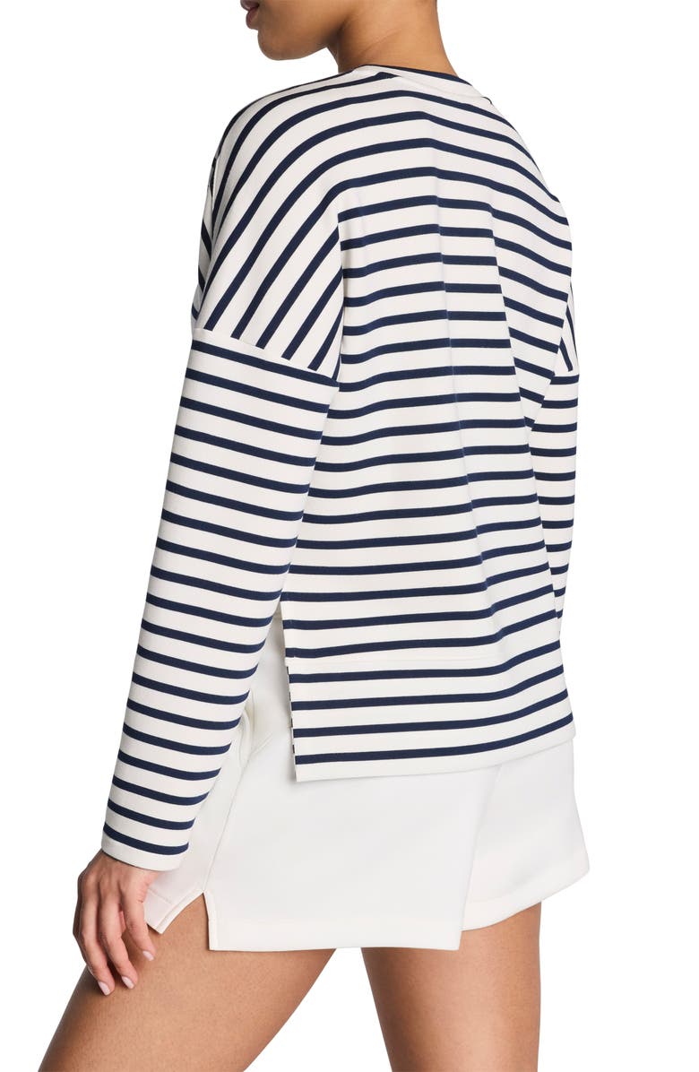 SPANX<sup>®</sup> Air Essentials Stripe Sweatshirt, Alternate, color, Yacht St P Tnavy