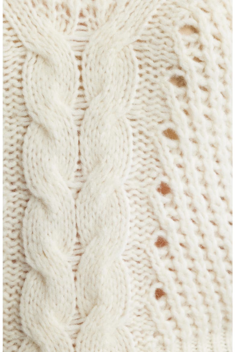 Fastina Cable Stitch Sweater, Alternate, color, OPEN WHT
