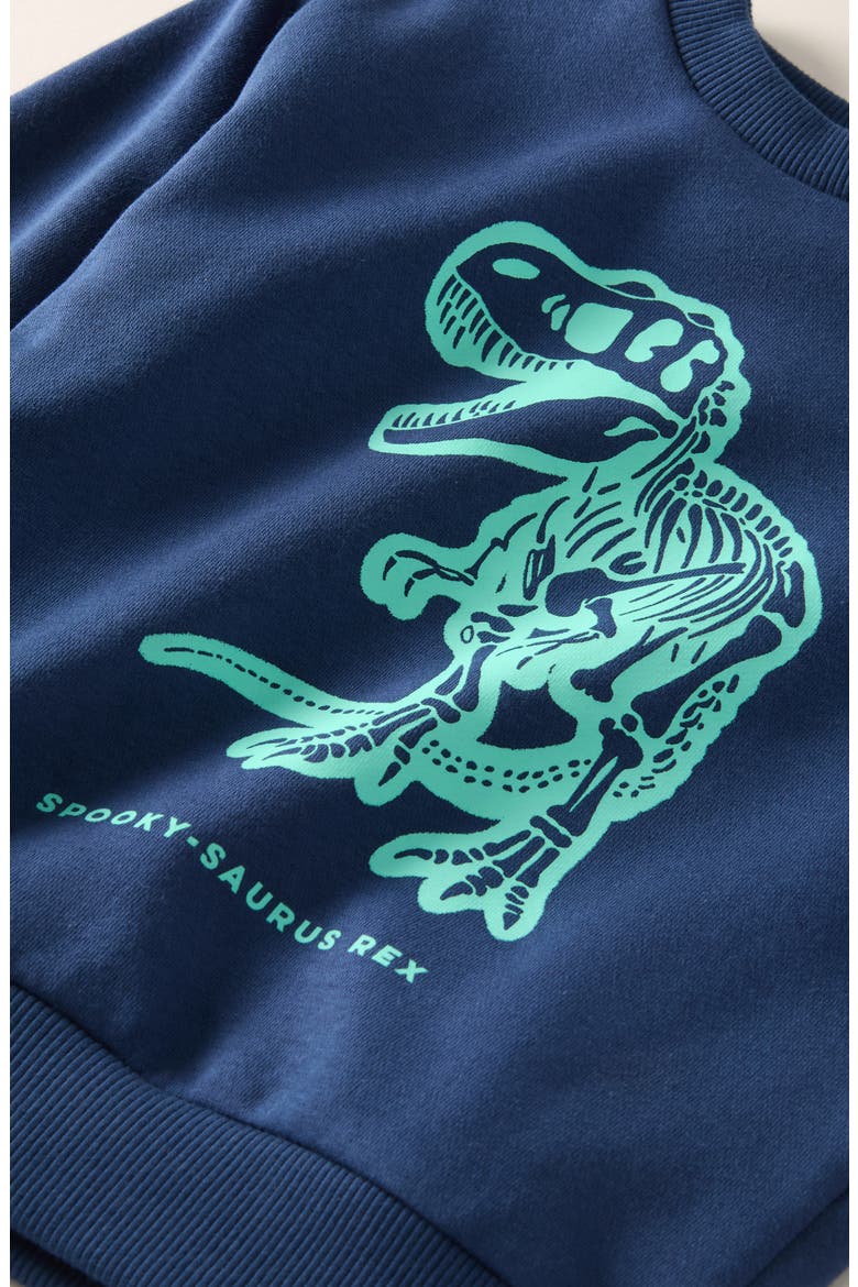 Kids' Graphic Sweatshirt, Alternate, color, NAVY DENIM SPOOKY-SAURUS