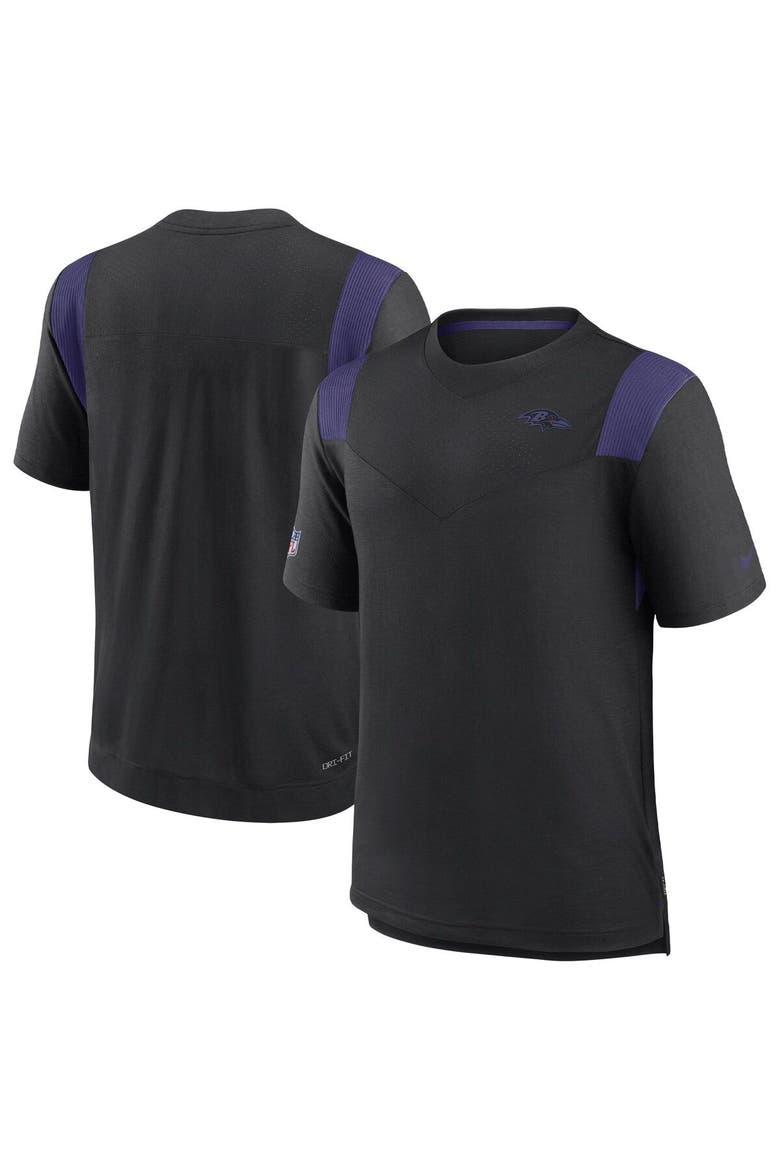 Men's Nike Black Baltimore Ravens Sideline Tonal Logo Performance Player T-Shirt, Main, color, Black