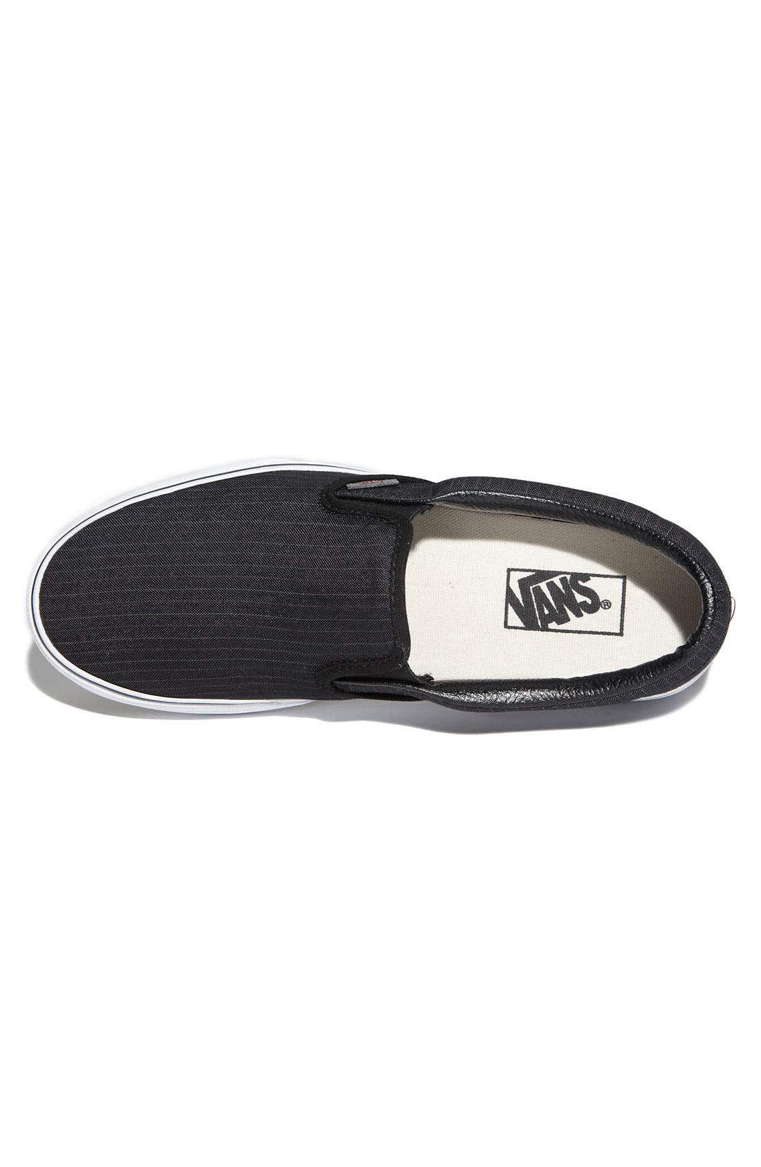 'Classic' Pinstripe Slip-On, Alternate, color, BLACK/DARK SHADOW