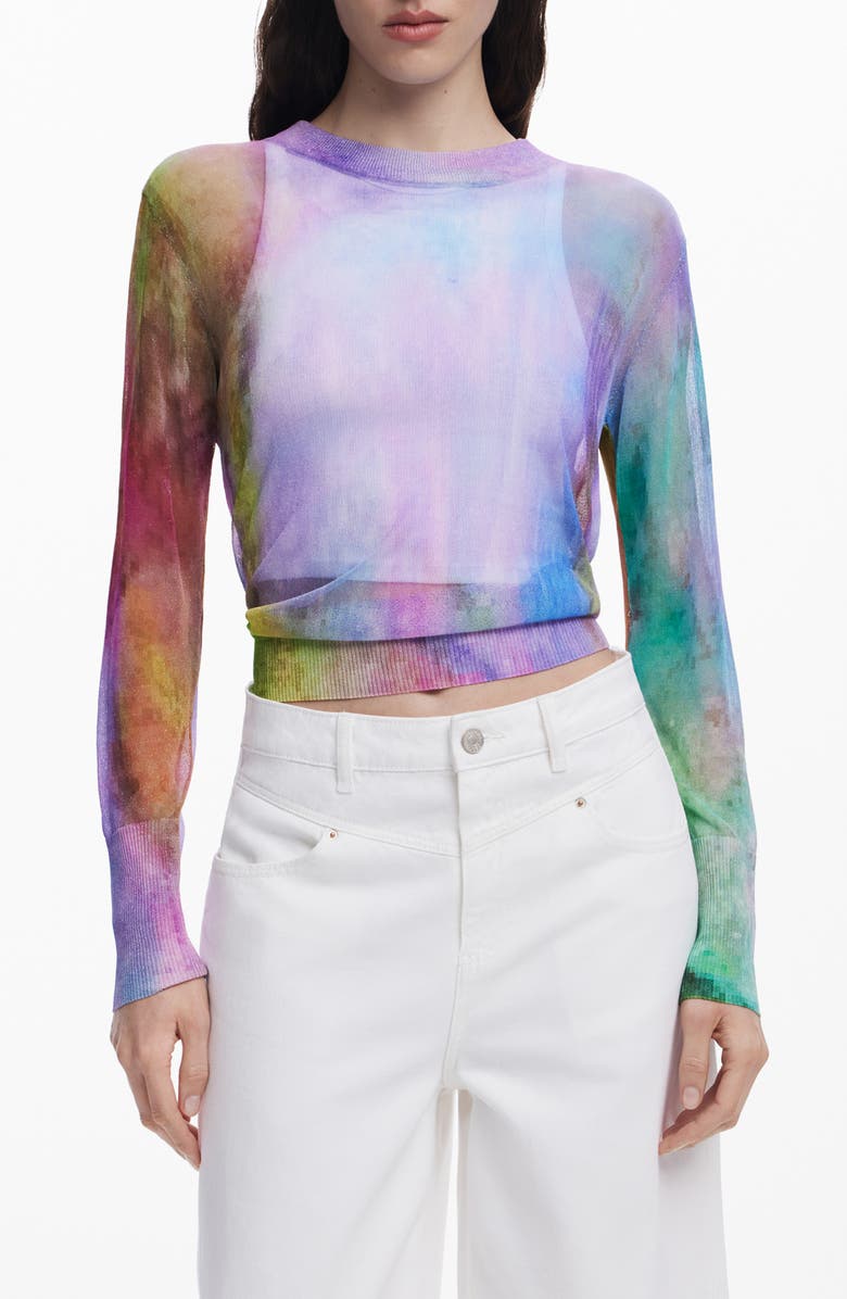 Desigual Thin Gauge Sweater, Main, color, Lilac