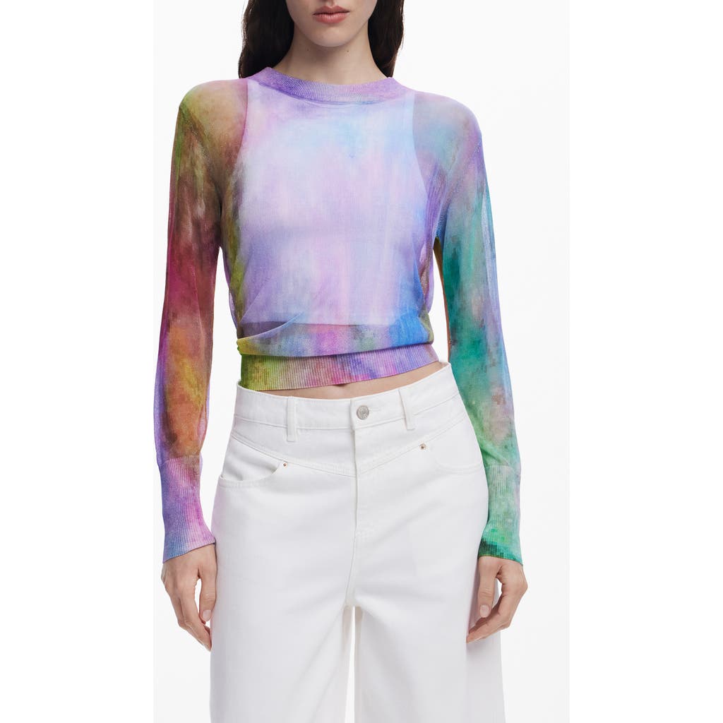 Desigual Thin Gauge Sweater In Lilac