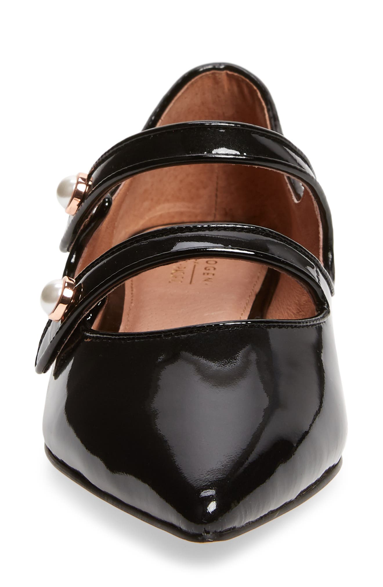 x Atlantic-Pacific Anastasia Double Strap Flat, Alternate, color, BLACK PATENT