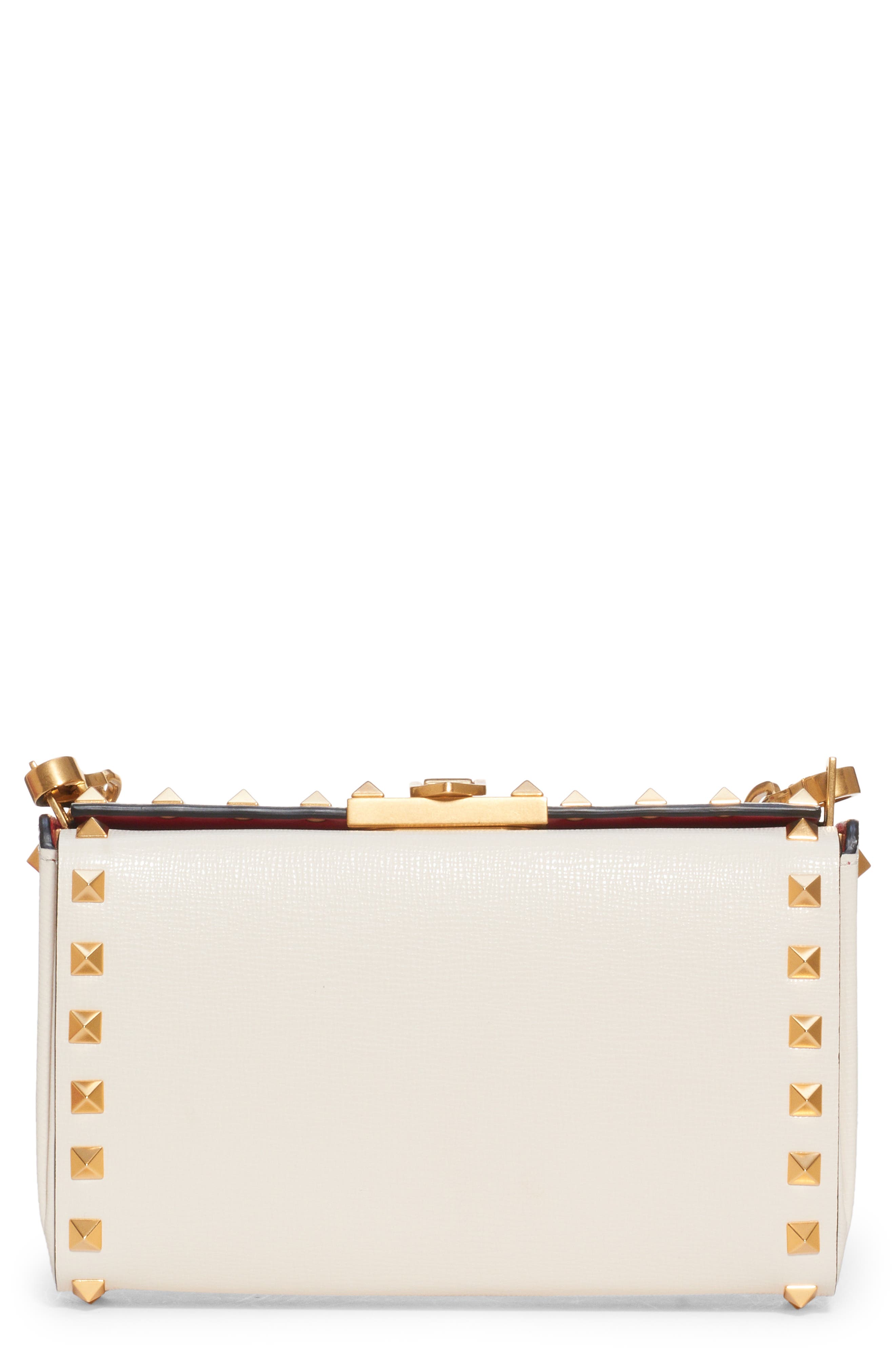 Valentino Garavani Alcove Rockstud Leather Convertible Clutch, Main, color, 