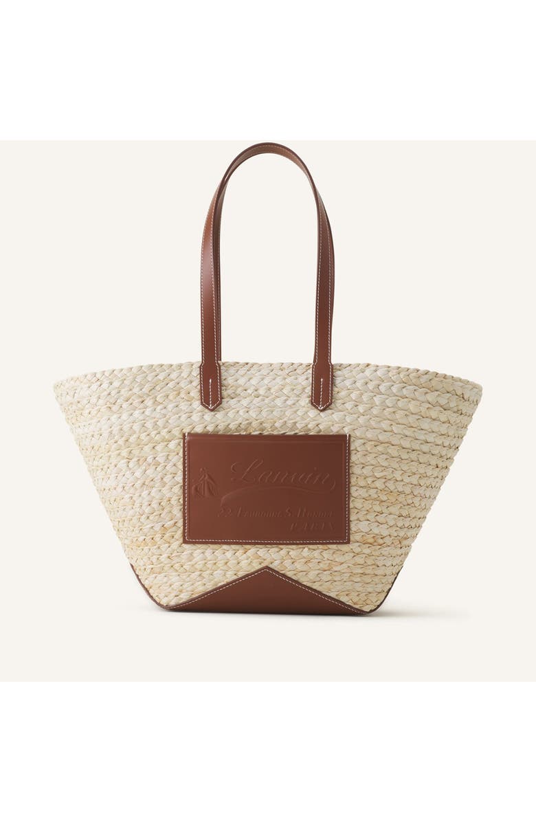 Lanvin Catch By Lanvin Medium Basket Bag, Main, color, Ecru/Cognac