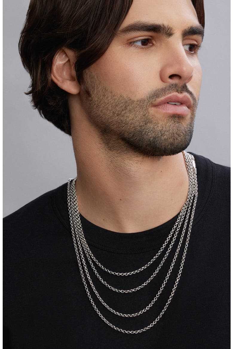 Men's Anthem Double Link Chain Necklace, Alternate, color, SILVER