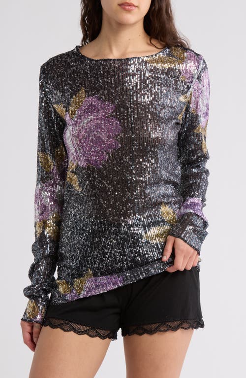 Free People Gold Rush Sequin Top In Guacamole