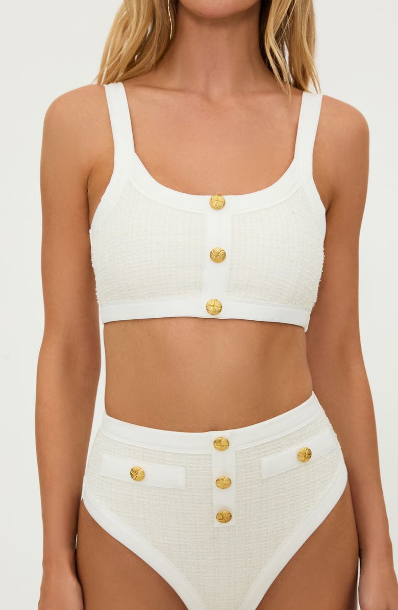 Beach Riot Bonnie Tweed Swim Top, Alternate, color, 