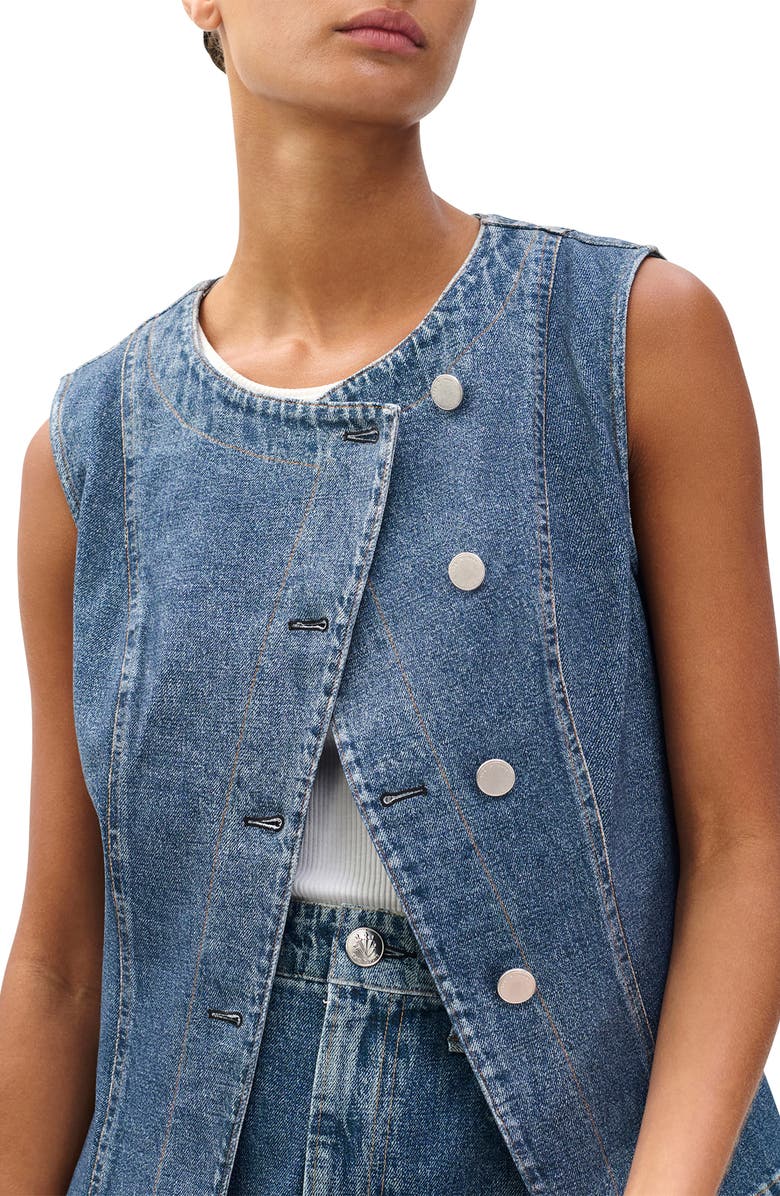 rag & bone Miramar Olivia Ponte Vest, Alternate, color, Washed Blue