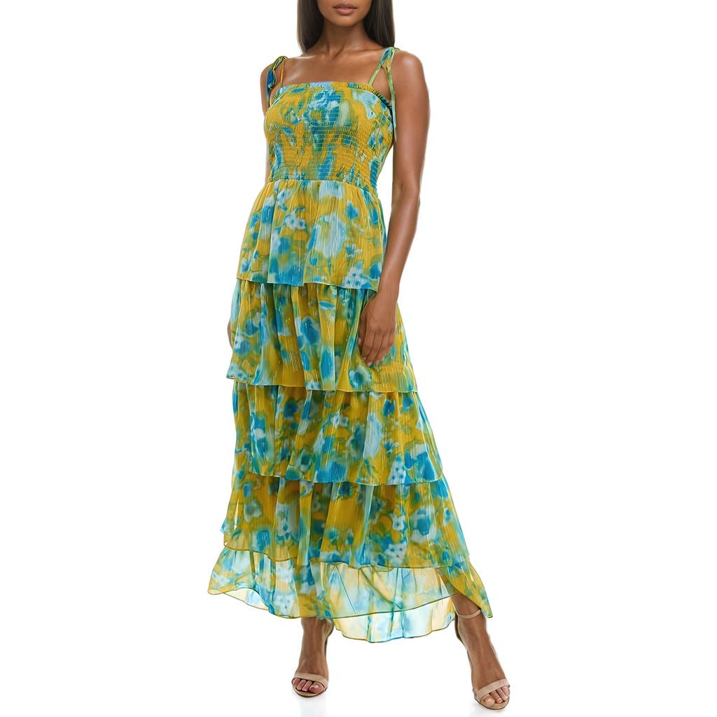 SOCIALITE SOCIALITE FLORAL TIERED MAXI SUNDRESS